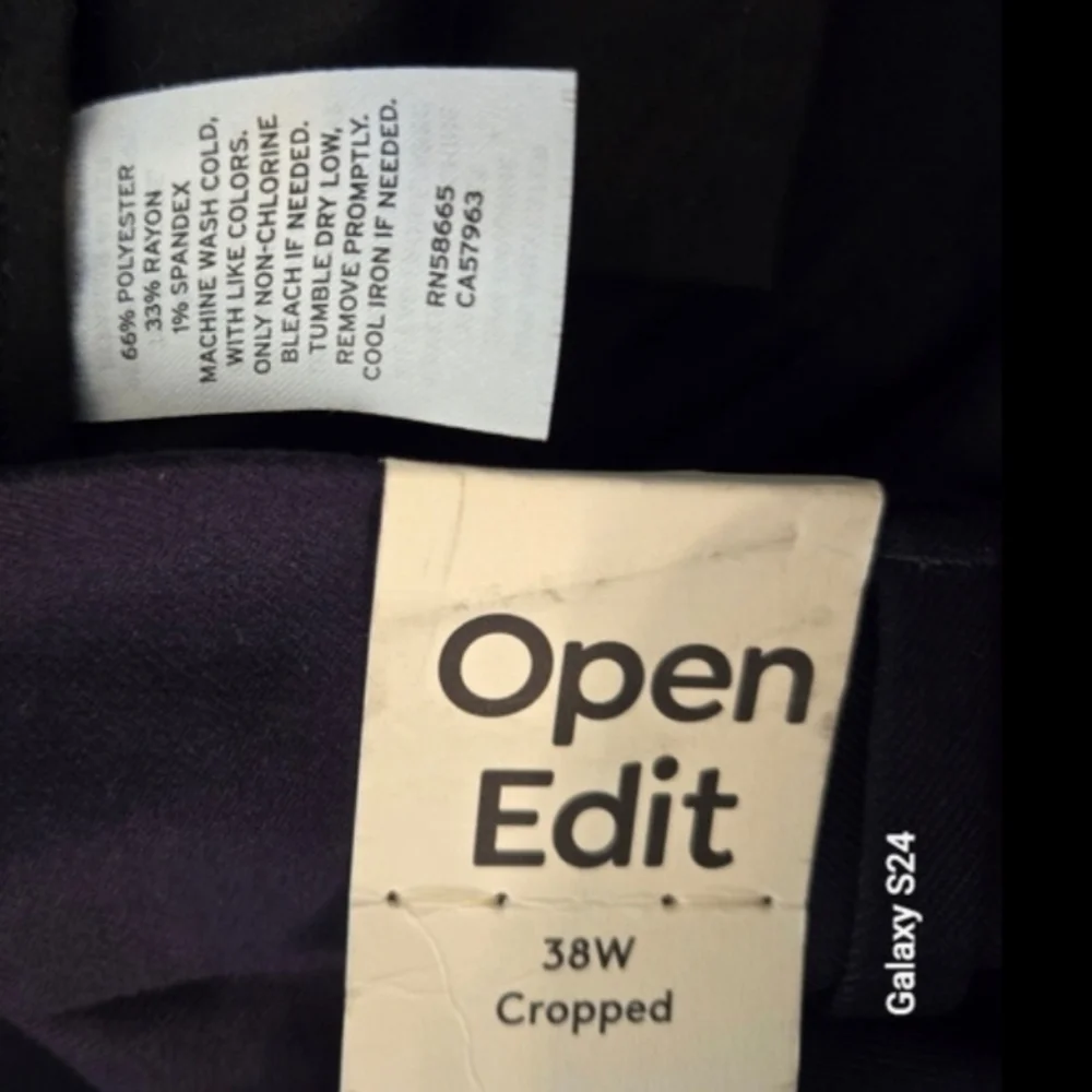 Open Edit Men’s Navy Blue Pleated Cropped Dress Pants Cuffed Size 38 NWT